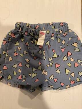 Disney Junior Minnie Mouse Girls Heart Print Chambray Shorts Size 5-6